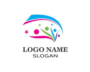 Fototapeta premium Adoption and community care Logo template vector