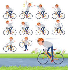 Fototapeta premium flat type men grey foodie sportswear_road bike