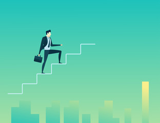 businessman climb up stairs
