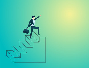 businessman climb up stairs