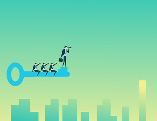 businessman teamwork leader ride key