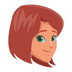 young woman face cartoon