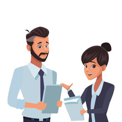 executive business coworkers cartoon