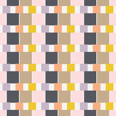 Modern abstract seamless geometric pattern in retro scandinavian style.  Minimalistic artwork. Pastel colors. Abstract vector background