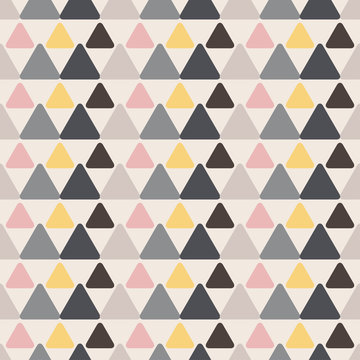Modern abstract seamless geometric pattern in retro scandinavian style.  Minimalistic artwork. Pastel colors. Abstract vector background