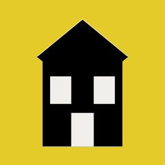 Minimalist house icon in scandinavian style. Cute cartoon home. Simple geometric vector element for your design.