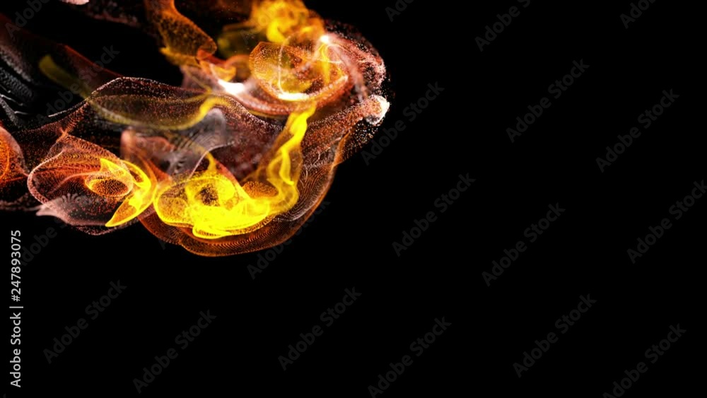 Poster 3d ink effect advection in 4k. glitter in stream of invisible ink in water. 3d render with depth of 