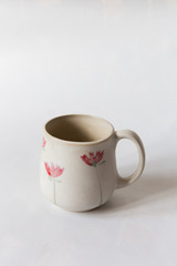 a cup with pattern on white background background