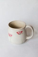 a cup with pattern on white background background