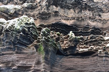 Rugged rocks on the ocean shore