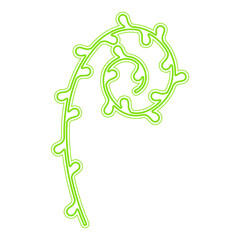 Isolated climbing plant. Neon bright sign. Vector illustration design