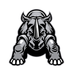 steady angry rhino mascot © bazzier