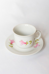 Fototapeta na wymiar a white tea set with pattern on white background