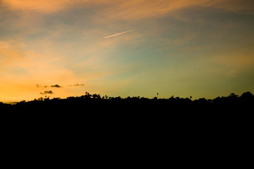 Fototapeta na wymiar Farm sunset