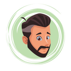 young man face cartoon