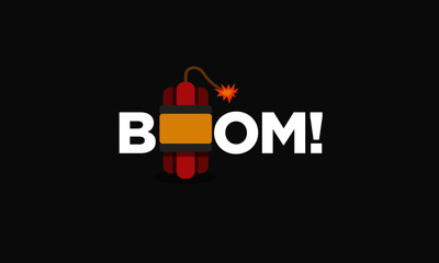 Obraz premium Boom Bomb Typography Concept