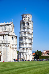 piazza dei miracoli, with the Basilica and the leaning tower, Pisa, Italy