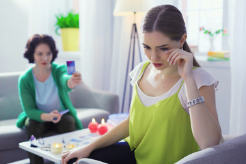 Sad thoughtful woman thinking about her future
