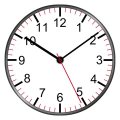 Clock face with numbers illustration second minute hour hands