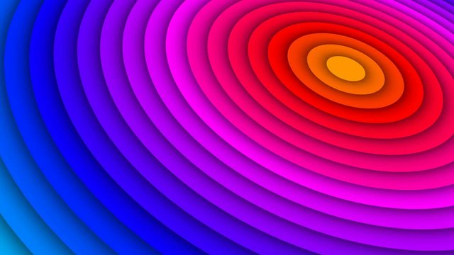 4K colorful rainbow circle pattern motion computer graphic. Modern design illustration beautiful wallpaper background