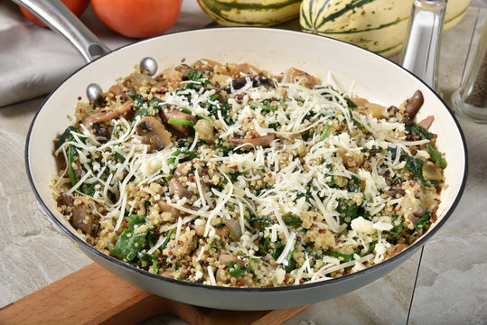 Hot Spinach Quinoa Salad With Parmesan Cheese