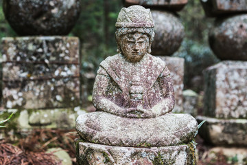 Shinto statue in Mount Koya Cemetery, Wakayama Japan