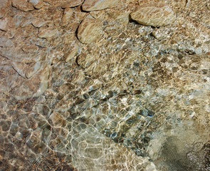 Abstract image created by by rippled water over rocks in South Miineral Creek in the San Juan Rockies of Colorado