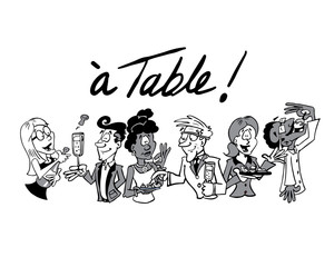 Cocktail networking black and white