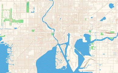 Tampa Florida printable map excerpt