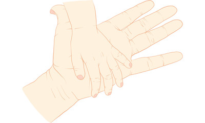 hand holding kid hand together vector