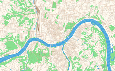 Cincinnati Ohio printable map excerpt