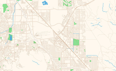 Fototapeta na wymiar Henderson Nevada printable map excerpt