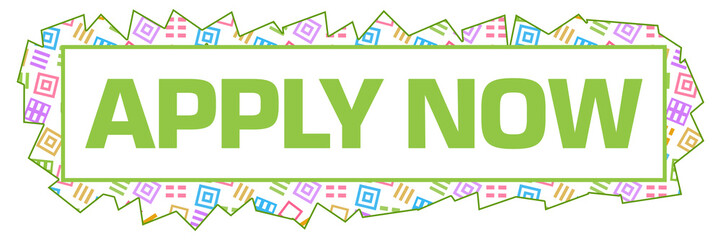 Apply Now Colorful Squares Texture Green Horizontal 