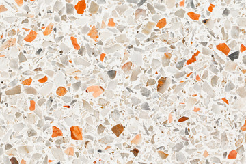 terrazzo flooring which has Orange rock Small or marble old. polished stone wall beautiful texture...