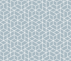 The geometric pattern with lines. Seamless vector background. White and blue texture. Graphic modern pattern. Simple lattice graphic design