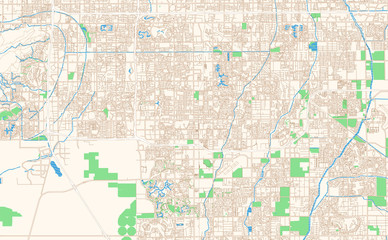 Fototapeta premium Chandler Arizona printable map excerpt