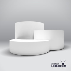 Infographic vector 3D pedestal