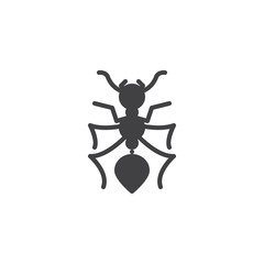Ant pests vector icon. filled flat sign for mobile concept and web design. Ant insects simple solid icon. Symbol, logo illustration. Pixel perfect vector graphics