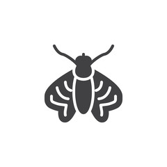 Moth pests vector icon. filled flat sign for mobile concept and web design. Moth insects simple solid icon. Symbol, logo illustration. Pixel perfect vector graphics