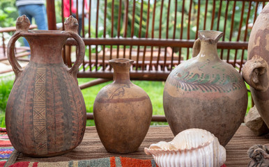Fototapeta na wymiar Traditional ceramic pot, Peru and latin america handcraft