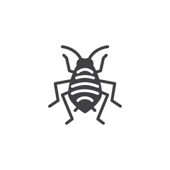 Aphid woodlouse pests vector icon. filled flat sign for mobile concept and web design. Bedbug insects simple solid icon. Symbol, logo illustration. Pixel perfect vector graphics