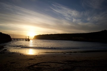 Beautiful sunset skies across the beach