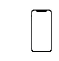 Smartphone similar to iphone xs max with blank white screen for Infographic Global Business Marketing investment Plan, mockup model similar to iPhonex isolated illustration of responsive web design.