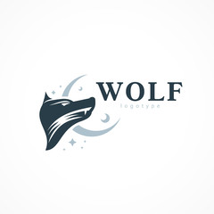 Wolf  moon logo template