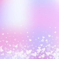 White heart love confettis. Valentine's day gradie