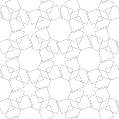 Geometric seamless pattern. Gray and white background