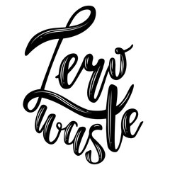 Zero waste handwritten text title sign