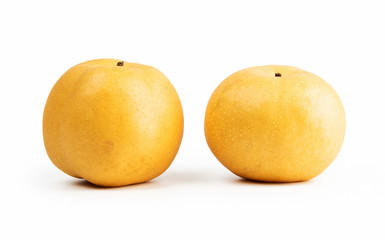 Hosui Asian Pear isolated on white background.