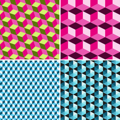 Set seamless patterns from volumetric multi-colored cubes.