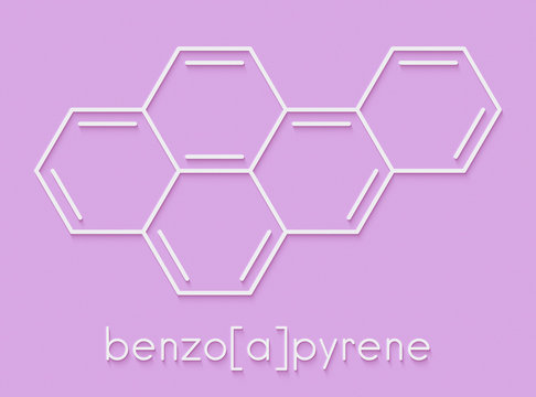 Benzo[a]pyrene (BaP) polycyclic aromatic hydrocarbon molecule. Skeletal formula.